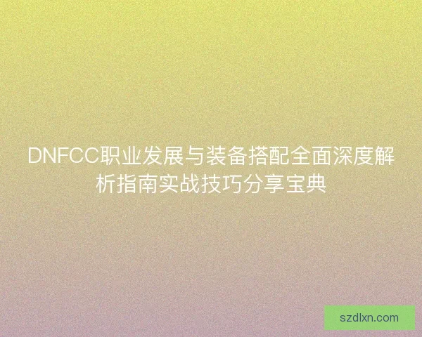 DNFCC职业发展与装备搭配全面深度解析指南实战技巧分享宝典